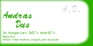 andras dus business card